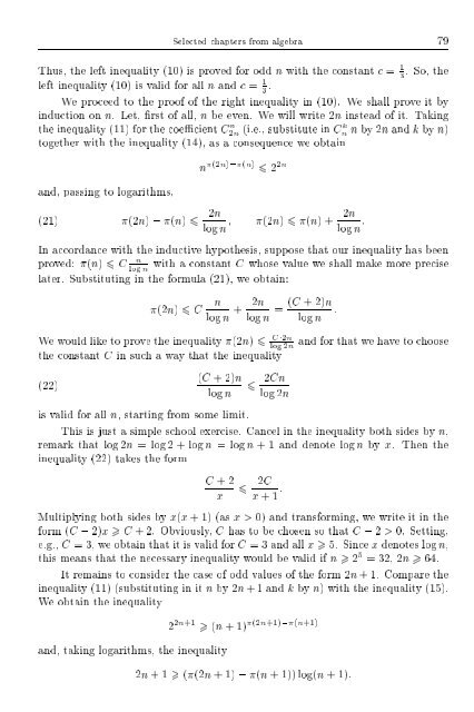 SELECTED CHAPTERS FROM ALGEBRA I. R. Shafarevich Preface