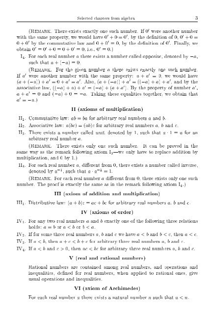 SELECTED CHAPTERS FROM ALGEBRA I. R. Shafarevich Preface