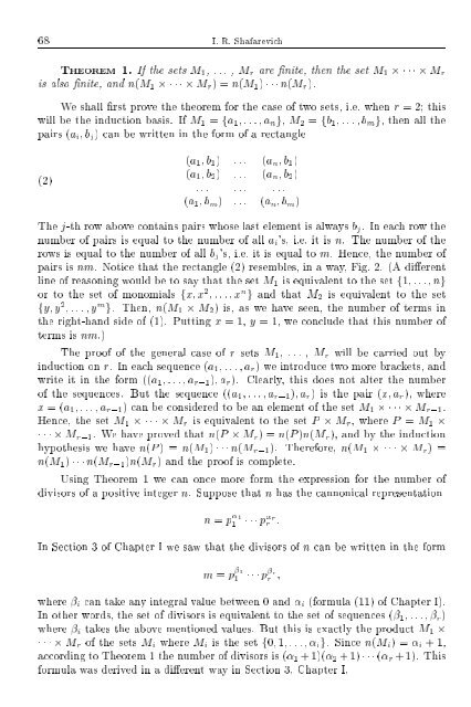 SELECTED CHAPTERS FROM ALGEBRA I. R. Shafarevich Preface