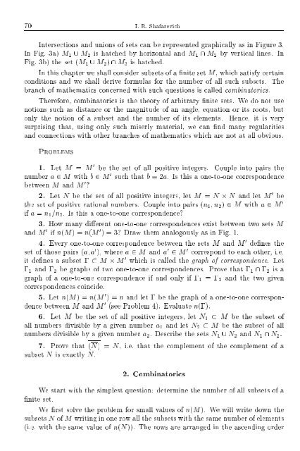 SELECTED CHAPTERS FROM ALGEBRA I. R. Shafarevich Preface