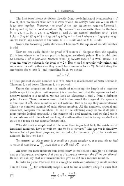 SELECTED CHAPTERS FROM ALGEBRA I. R. Shafarevich Preface