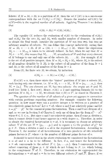 SELECTED CHAPTERS FROM ALGEBRA I. R. Shafarevich Preface