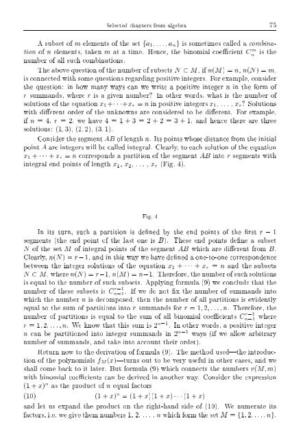 SELECTED CHAPTERS FROM ALGEBRA I. R. Shafarevich Preface