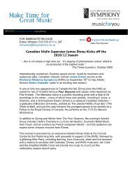 Canadian Violin Superstar James Ehnes Kicks off the 2010/11 Season