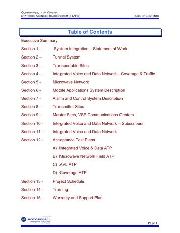 Table of Contents - Virginia State Police