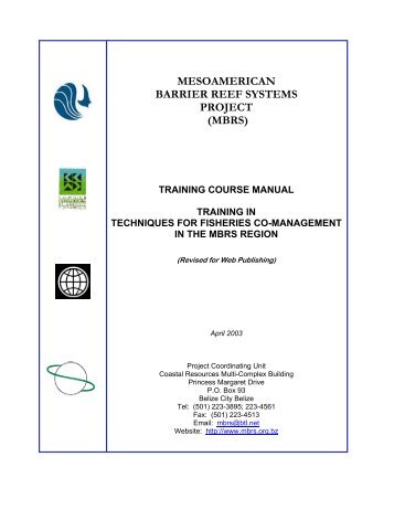 Training Manual on Techniques for Fisheries Co-Management in the ...