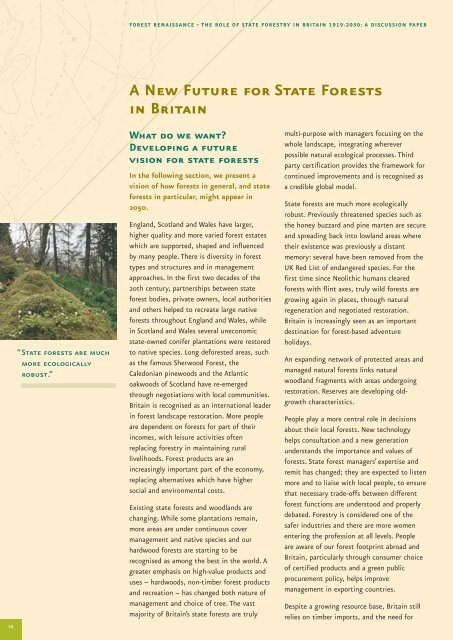 Forest renaissance - The role of state forestry in Britain ... - WWF UK