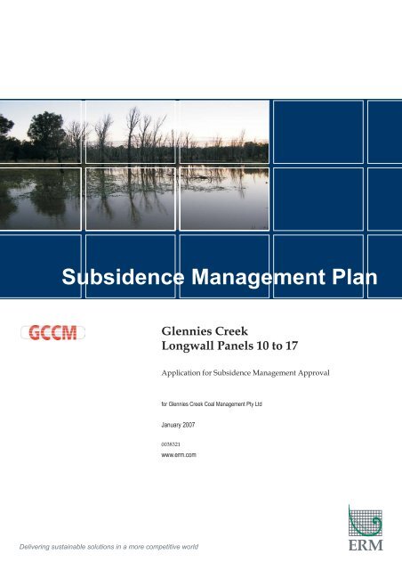 Subsidence Management Plan - Quetools