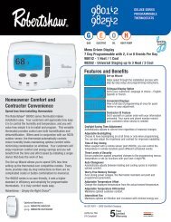 9801i2 and 9825i2 Deluxe Programmable - Robertshaw Thermostats