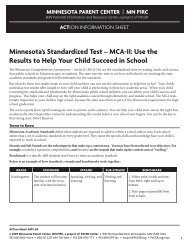 Minnesota's Standardized Test â MCA-II: Use the ... - PACER Center