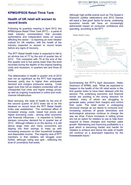 BRC Quarterly Trend Analysis - British Retail Consortium