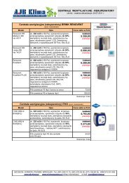 CENTRALE WENTYLACYJNE - REKUPERATORY ... - AJB Klima