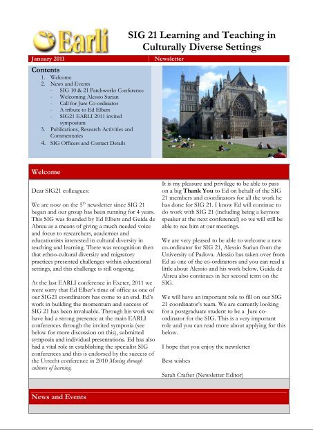 Newsletter 2011 - Earli