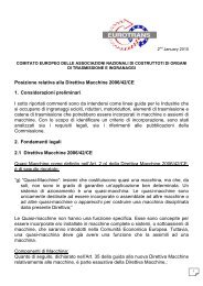 Posizione relativa alla Direttiva Macchine 2006/42 ... - EUROTRANS