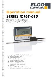Operation manual SERIES IZ16E-010 - ELGO Electric GmbH