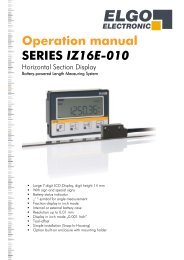 Operation manual SERIES IZ16E-010 - ELGO Electric GmbH