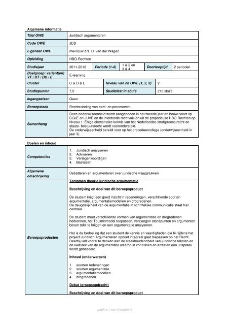 Juridisch Argumenteren - JDD