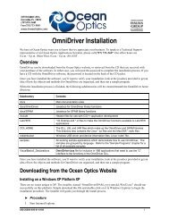 OmniDriver Installation - Ocean Optics