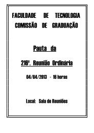 Reunião Ordinária - Faculdade de Tecnologia - Unicamp