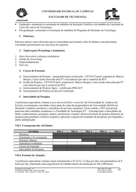 Reunião Ordinária - Faculdade de Tecnologia - Unicamp