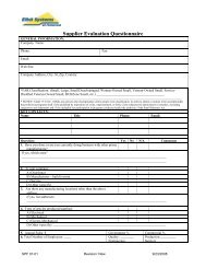 Supplier Evaluation Questionnaire - Elbit Systems of America