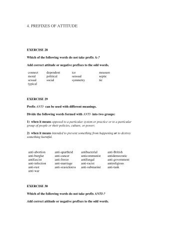 4. PREFIXES OF ATTITUDE - ESL Teachers Board