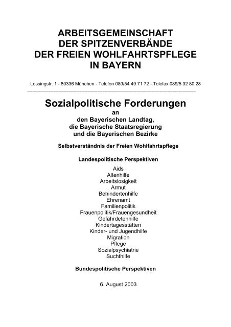 Kurzfassung (.pdf) - Freie Wohlfahrtspflege Bayern