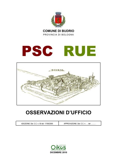 PSC-RUE - Osservazioni - Comune di Budrio