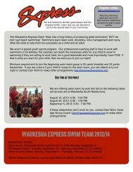 Fall/Winter 2013/14 Swim Team Information - Waukesha Express ...