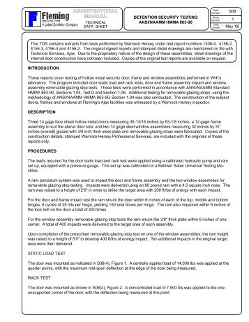 detention security testing ansi/naamm hmma 863-90 - Fleming