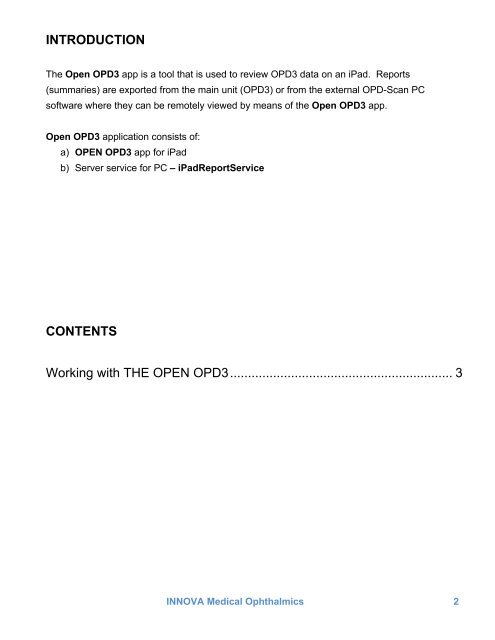 Open OPD 3 App User's Guide - innova