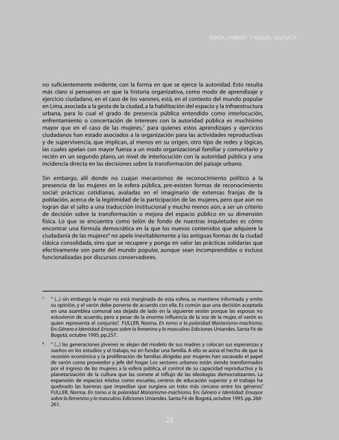 mujeres y espacio pÃºblico en Lima Sur - Desco