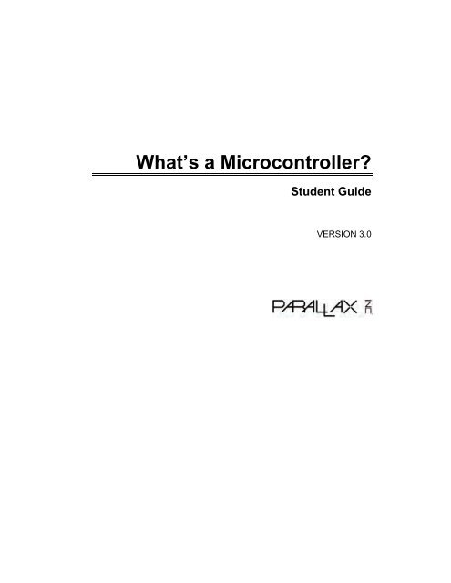 What's a Microcontroller? - Parallax Inc