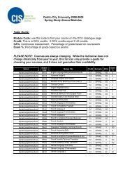 Dublin City University 2008-2009 Spring Study Abroad Modules ...