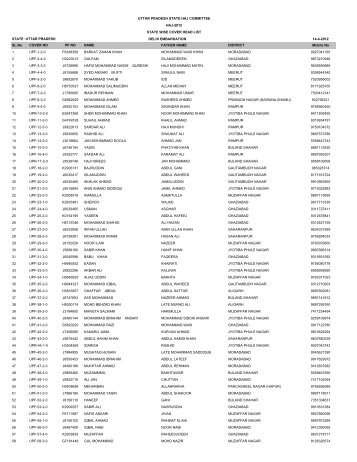 UTTAR PRADESH DELHI EMBARKATION 14-4 ... - Haj Committee