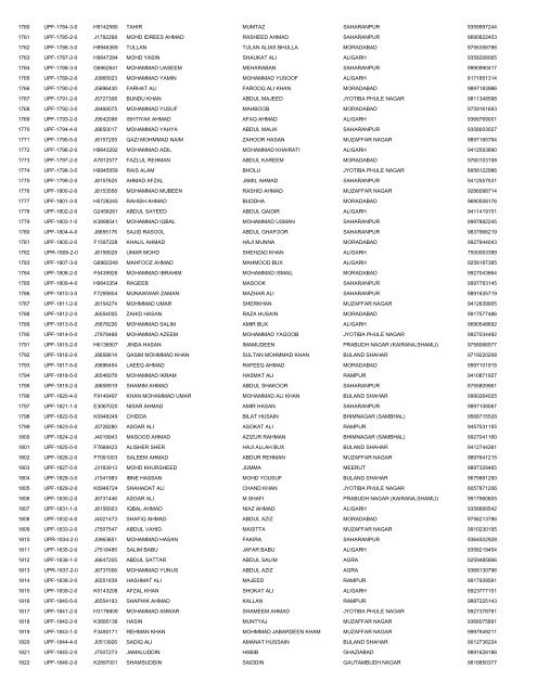 UTTAR PRADESH DELHI EMBARKATION 14-4 ... - Haj Committee