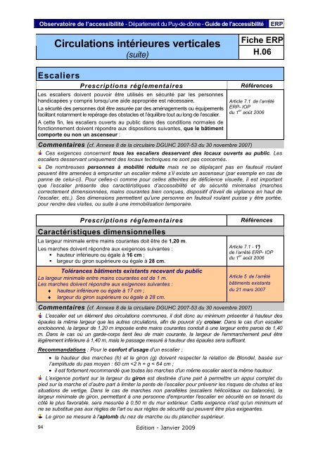 Fiche ERP - PrÃ©fecture du Puy-de-DÃ´me