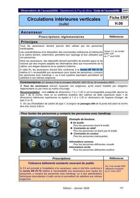 Fiche ERP - PrÃ©fecture du Puy-de-DÃ´me