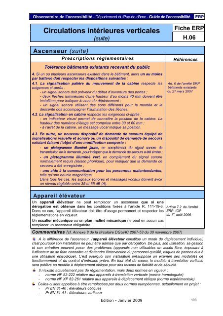 Fiche ERP - PrÃ©fecture du Puy-de-DÃ´me