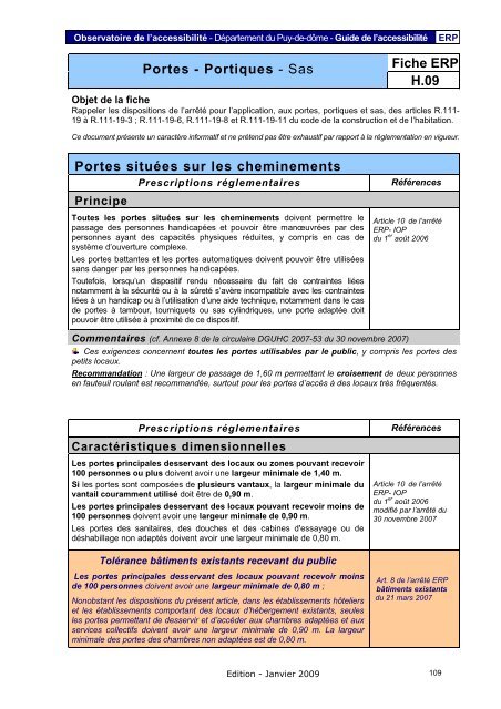 Fiche ERP - PrÃ©fecture du Puy-de-DÃ´me