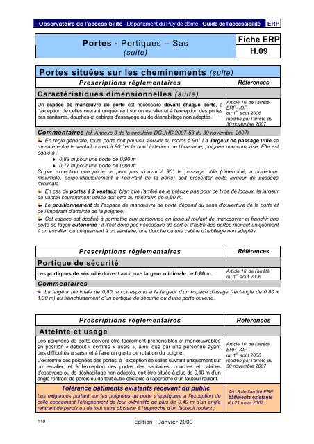 Fiche ERP - PrÃ©fecture du Puy-de-DÃ´me