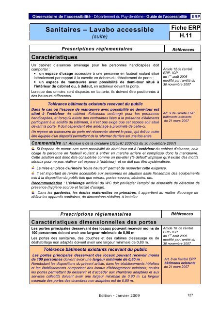 Fiche ERP - PrÃ©fecture du Puy-de-DÃ´me