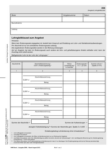 224 - Lohngleitklausel zum Angebot - Zentraler ThÃ¼ringer ...