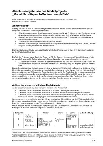 Modell Schriftsprach-Moderatoren (MSM) - Rechtschreibwerkstatt