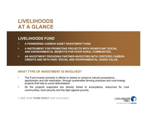 Livelihoods Fund - PROFOR