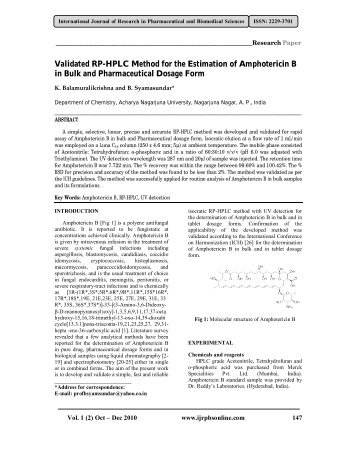 Validated RP-HPLC Method for the Estimation of Amphotericin B in ...