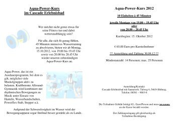 Aqua-Power-Kurs Formular 2012 II - Cascade-Bitburg