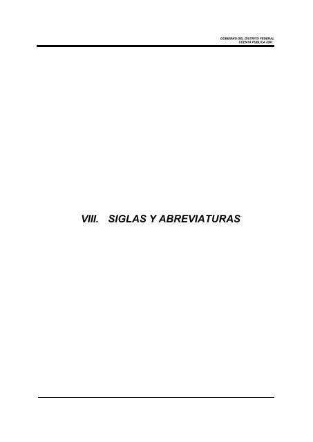 viii. siglas y abreviaturas - SecretarÃ­a de Finanzas del Distrito Federal