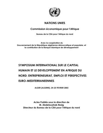 symposium international sur le capital humain et ... - UNECA IR Home
