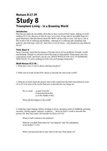 Triumphant Living - in a Groaning World [PDF]